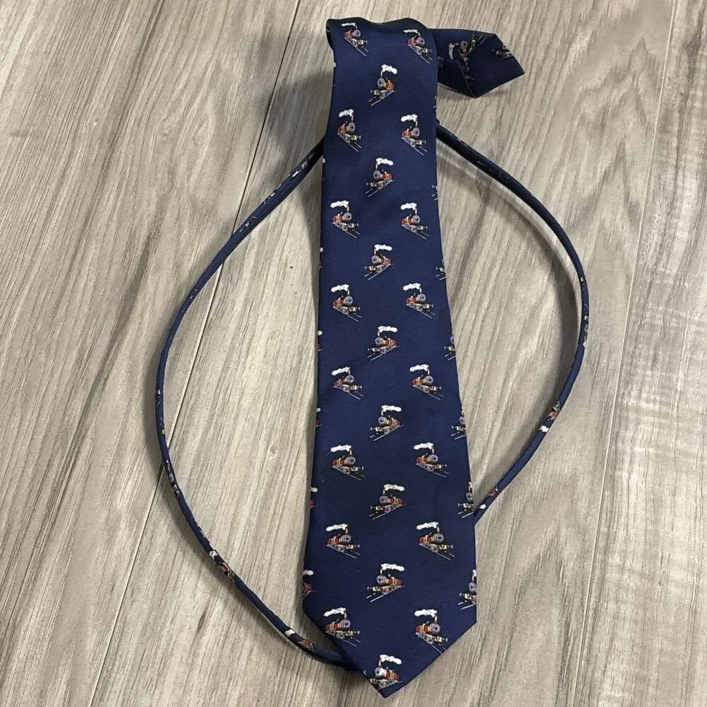 Talbots Kids 100% Silk Train Tie